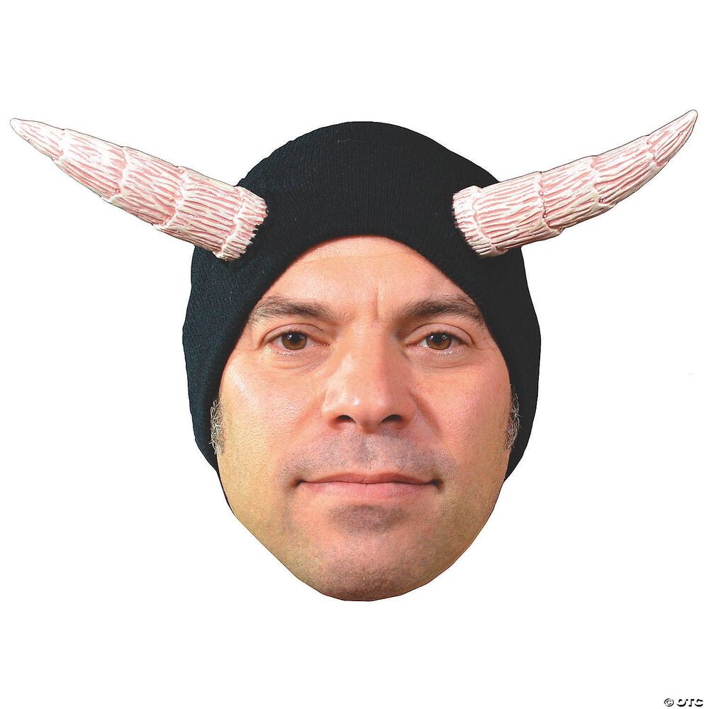 TOTS BLACK DEVIL KNIT CAP WITH HORNS HEADPIECE HALLOWEEN COSTUME NEW